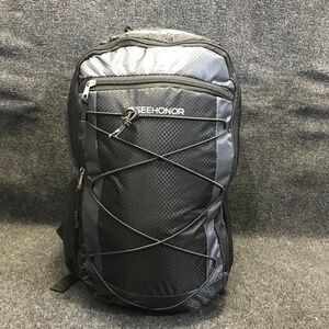 SeeHONOR Laptop Backpack Black Dark Grey Daypack with external USB charging port